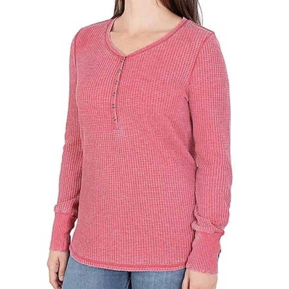 NWT Seven7 Ladies S.Various Colors Waffle Henley Long Sleeve Top - Picture 9 of 12